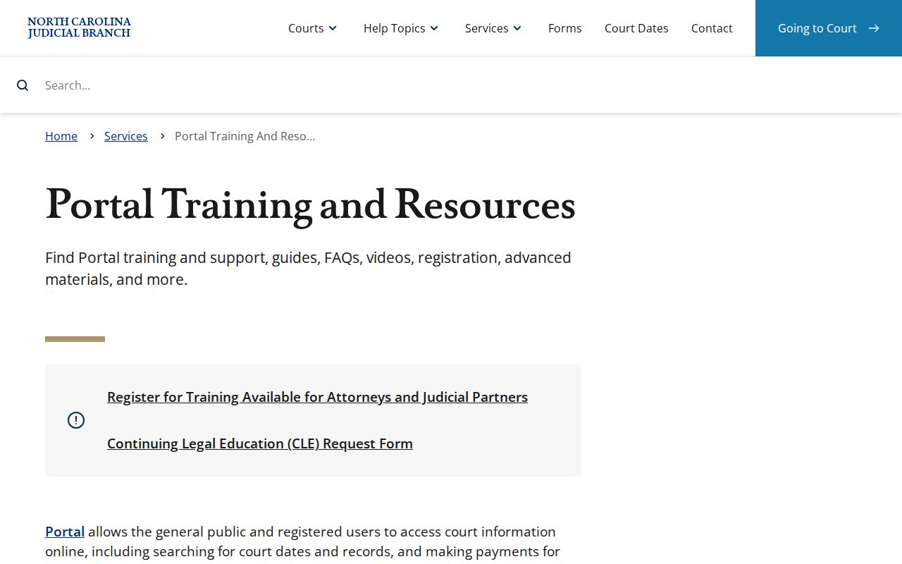 Caswell County case lookup Portal training resources