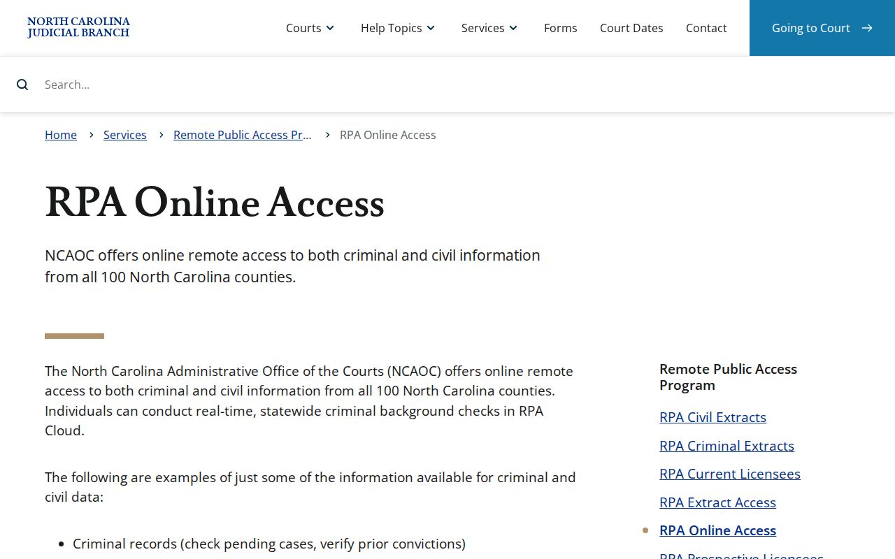 Caswell County case search remote public access online route