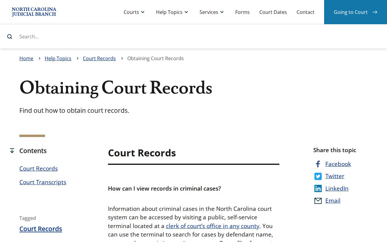 Caswell County court records obtaining guidance