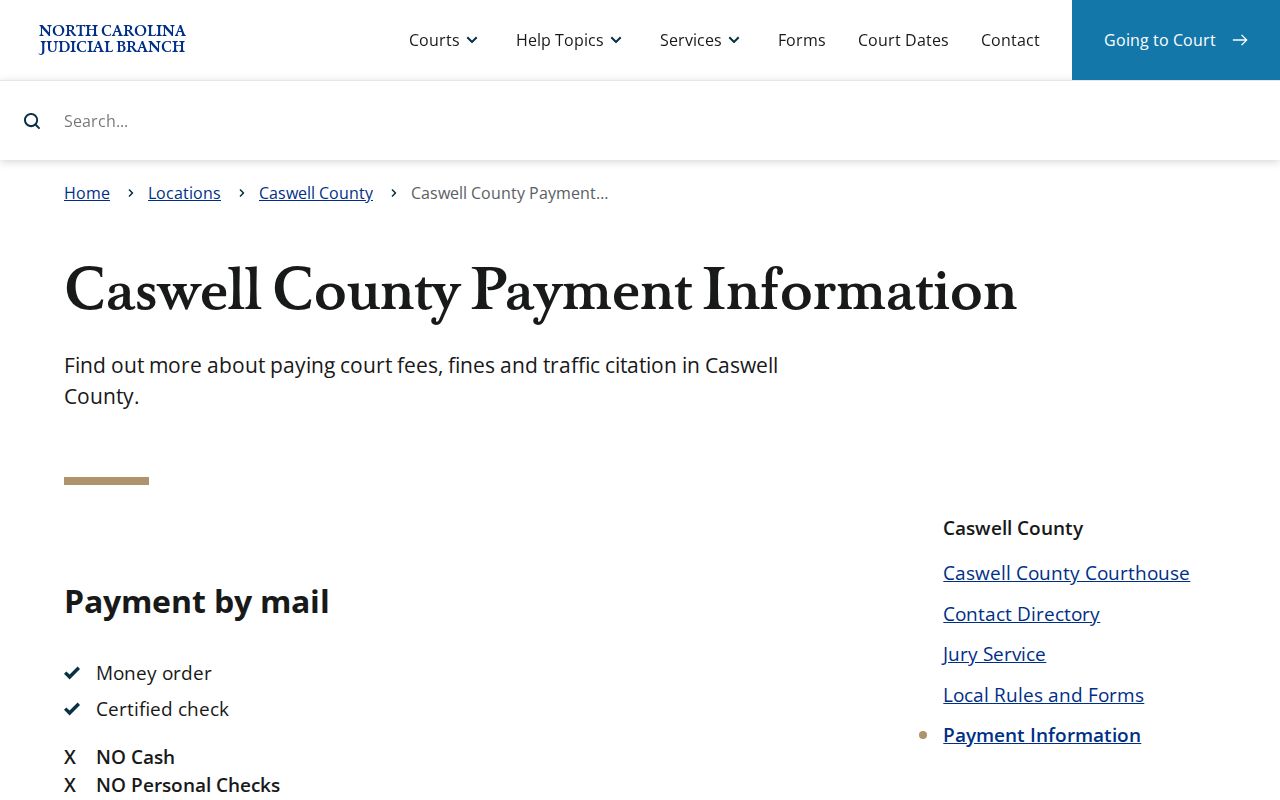 Caswell County traffic ticket payment information