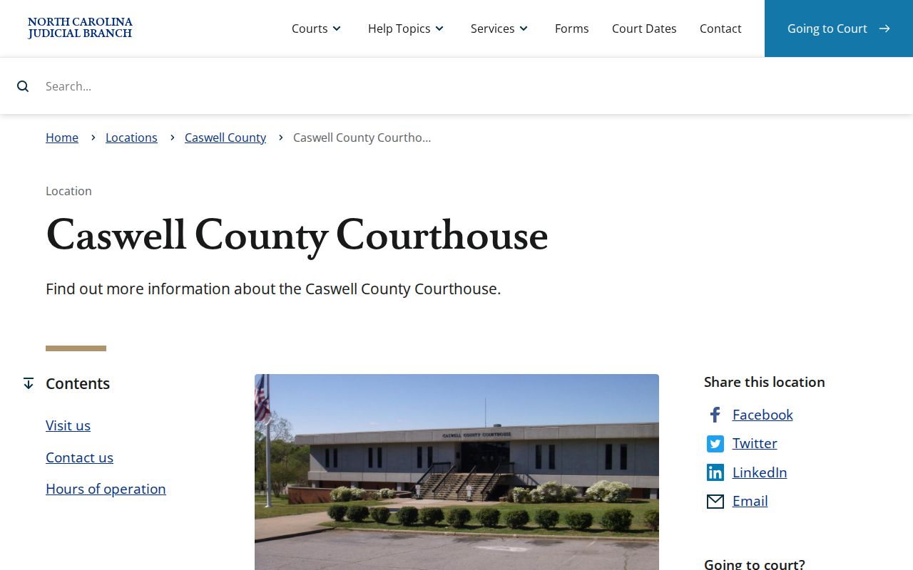 Yanceyville Caswell County court docket courthouse