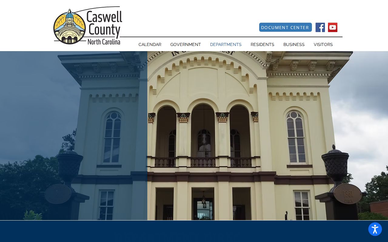Caswell County court docket clerk information in county department directory